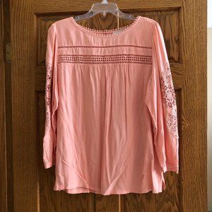 LOFT Pullover Blouse, Long Sleeve, Size Large